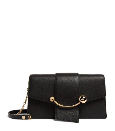 Shop Strathberry Leather Crescent Satchel In Black