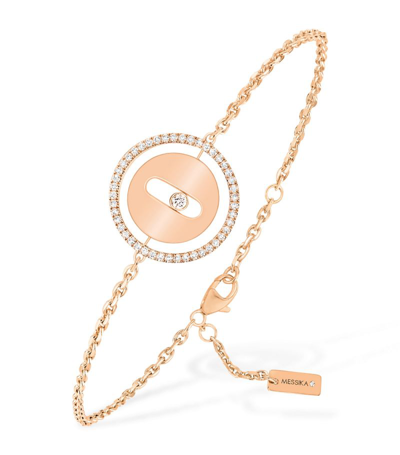 Shop Messika Rose Gold And Diamond Lucky Move Bracelet