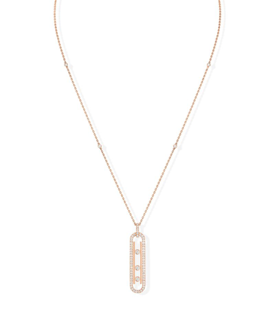 Shop Messika Rose Gold And Diamond Move 10th Birthday Necklace