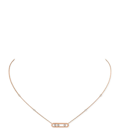 Shop Messika Rose Gold And Diamond Baby Move Classique Pavé Necklace