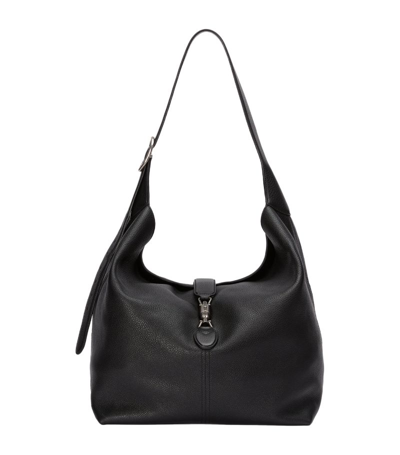 Shop Gucci Medium Leather Jackie 1961 Shoulder Bag In Black