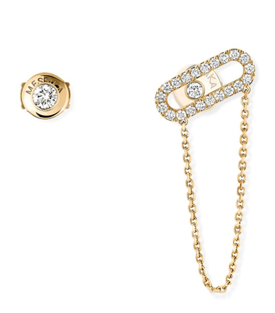 Shop Messika Yellow Gold And Diamond Move Uno Earrings