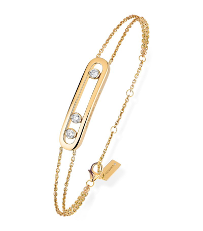 Shop Messika Yellow Gold And Diamond Move Classique Bracelet