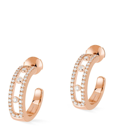 Shop Messika Rose Gold And Diamond Move Classique Hoop Earrings