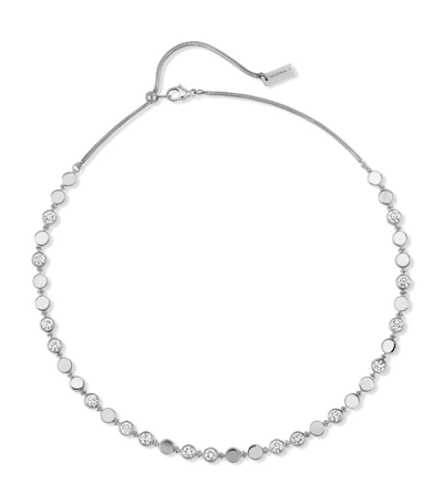 Shop Messika White Gold And Diamond D-vibes Necklace In Silver