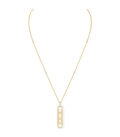 Shop Messika Yellow Gold And Diamond Move 10th Birthday Necklace