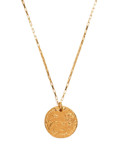 Shop Alighieri Leone Pendant Necklace In Gold