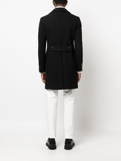 Tagliatore Double-breasted Wool Coat In Black