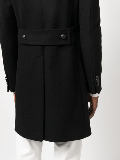 Tagliatore Double-breasted Wool Coat In Black