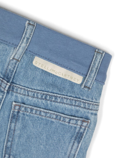 Shop Stella Mccartney Logo-patch Straight-leg Jeans In Blue