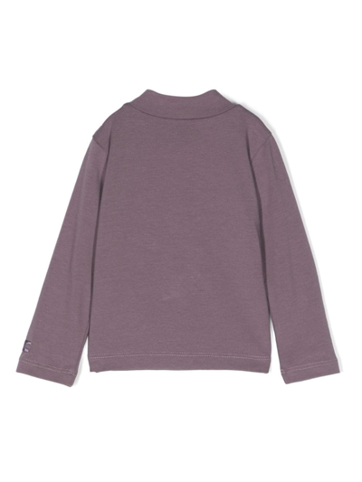 Shop Elisabetta Franchi La Mia Bambina Logo-embroidered Cotton Sweatshirt In Purple