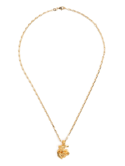 Shop Alighieri Snake Heart Pendant Necklace In Gold