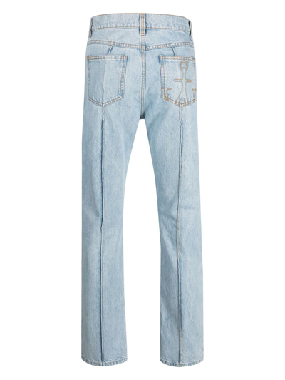 Shop Jw Anderson Padlock-detail Straight-leg Jeans In Blue