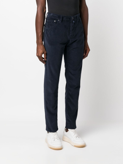 Shop Jacob Cohen Straight-leg Corduroy Trousers In Blue