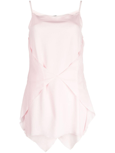 Shop Shang Xia Silk Layered-design Minidress In Pink