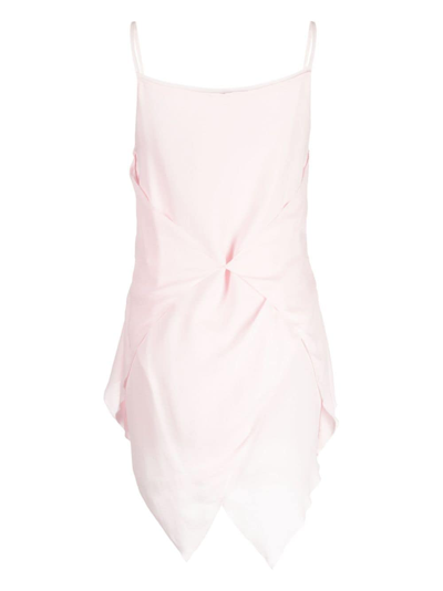 Shop Shang Xia Silk Layered-design Minidress In Pink