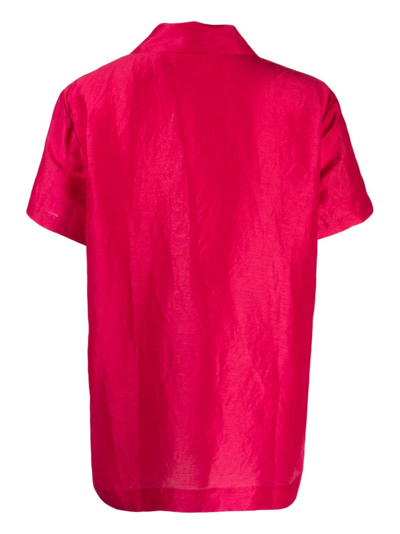 Shop Love Stories Bridget Satin-finish Pyjama Top In Pink