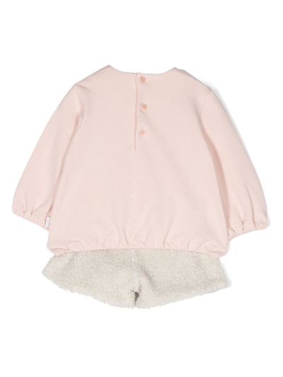 Shop Il Gufo Embroidered-design Shorts Set In Pink