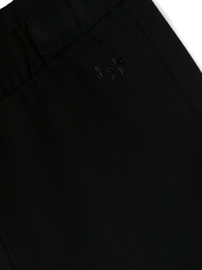 Shop Il Gufo Logo-print Flared Track Pants In Black