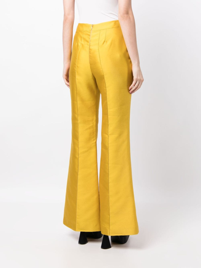 Shop Macgraw Circa 72 High-rise Flared Trousers In Gold