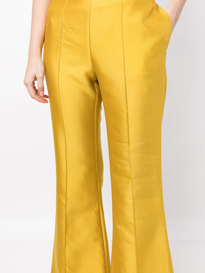 Shop Macgraw Circa 72 High-rise Flared Trousers In Gold