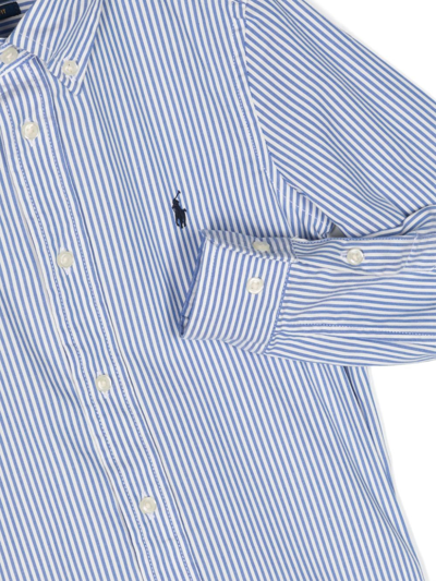 Shop Ralph Lauren Polo Pony Striped Shirt In Blue