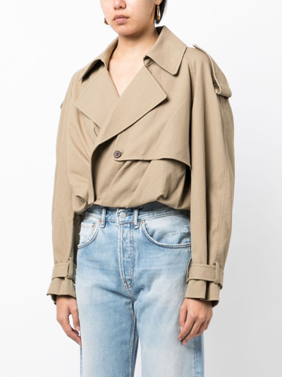 Shop Jnby Cropped Tailored Jacket In Brown