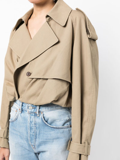 Jnby Cropped Tailored Jacket In Brown