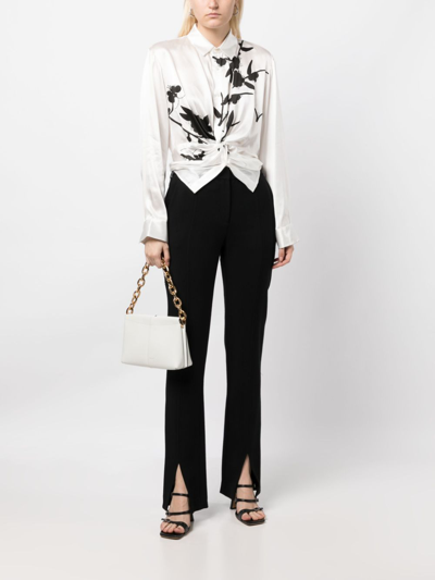 Shop Jnby Graphic-print Silk Shirt In White