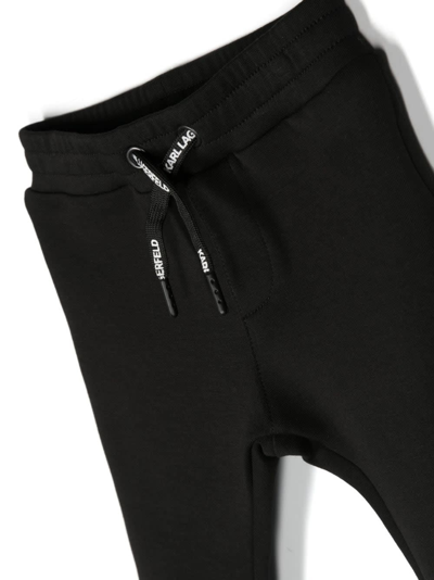 Shop Karl Lagerfeld Completo Con Felpa T-shirt E Pantaloni In Misto Cotone Baby Boy In Nero