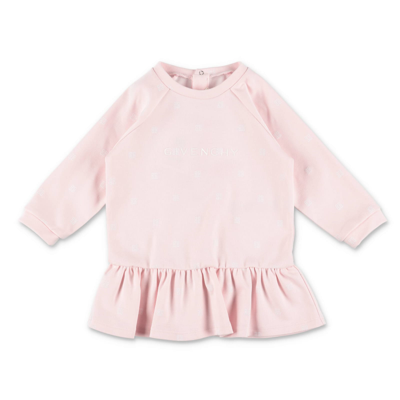 Shop Givenchy Completo Con Abito Rosa E Leggings Bianchi In Cotone Baby Girl