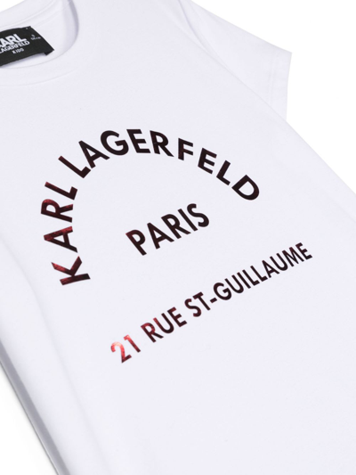Shop Karl Lagerfeld T-shirt Nera In Cotone E Modale Bambina In Bianco