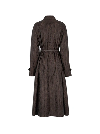Shop Fendi Trench In Brown