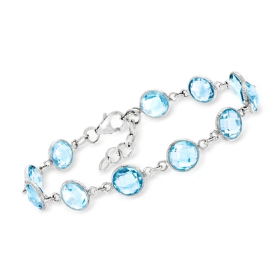 Shop Ross-simons Sky Blue Topaz Bracelet In Sterling Silver