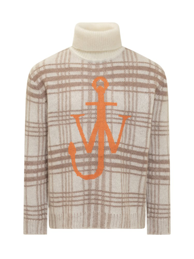 Shop Jw Anderson Logo Embroidered Knitted Jumper In Multi