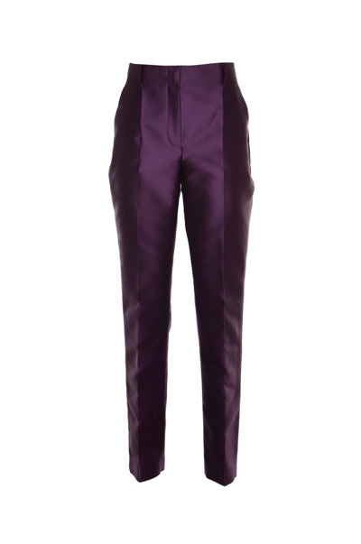 Shop Alberta Ferretti High Waist Tailored Pants In Purple