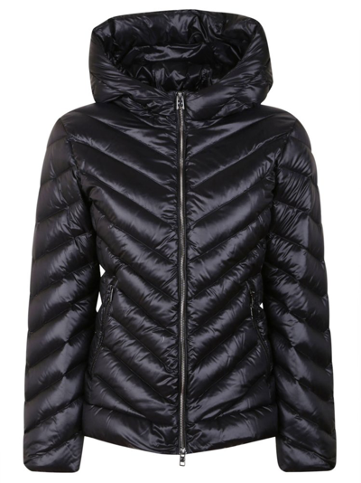 Shop Woolrich Chevron Quilted Jacket In Black