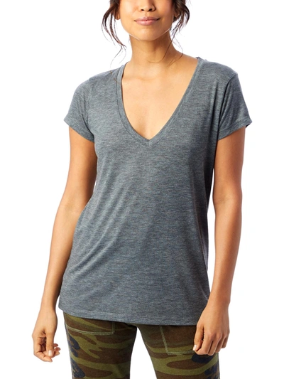 Shop Alternative Womens V Neck Slub T-shirt In Grey