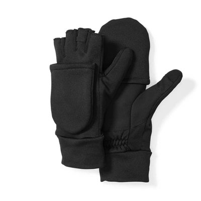 Shop Eddie Bauer Mount Hood Convertible Fleece Gloves In Black