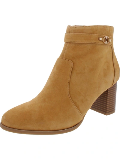 Shop Charter Club Palomaa Womens Leather Heel Ankle Boots In Brown