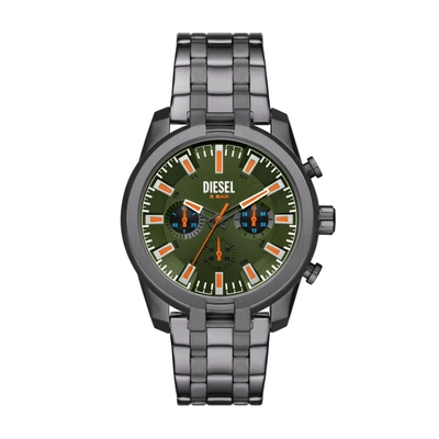 Shop Diesel Men's Chronograph, Gunmetal Stainless Steel Watch In Grey