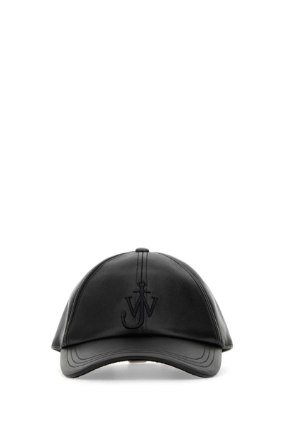 Shop Jw Anderson Logo Embroidered Curved Peak Cap In Black