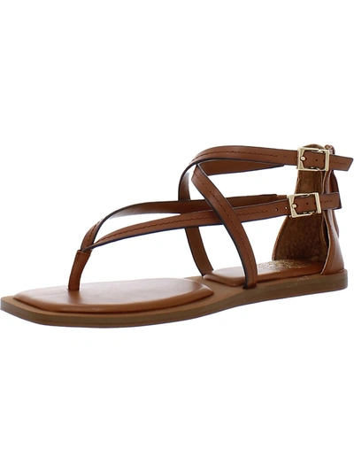 Shop Vince Camuto Brenndie Womens Ankle Flat Thong Sandals In Brown