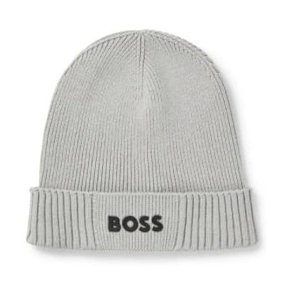 Shop Hugo Boss Asic Beanie X Hat In Grey