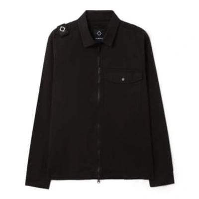 Shop Ma.strum Pd Full Zip Overshirt In Black