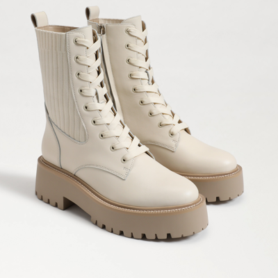 Shop Sam Edelman Evina Combat Platform Boot Modern Ivory In White