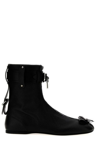 Shop Jw Anderson Padlock Zipped Ankle Boots In Black