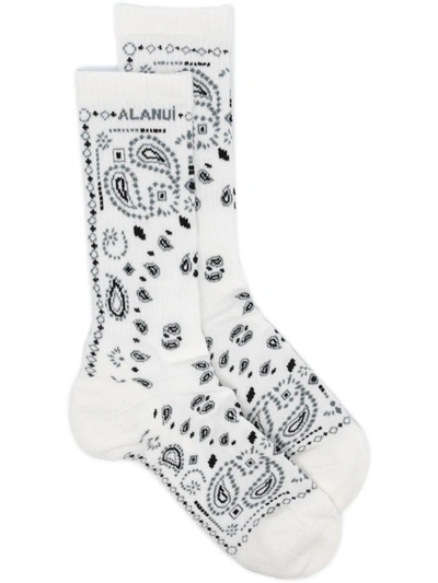 Shop Alanui Bandana Socks Black Multicolor Clothing In White