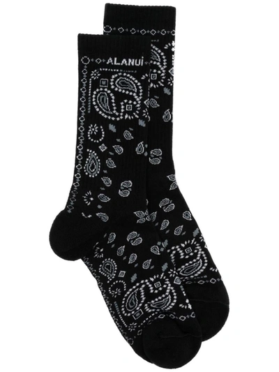 Shop Alanui Bandana Socks Black Multicolor Clothing
