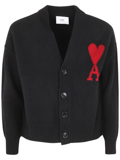 Shop Ami Alexandre Mattiussi Red Adc Cardigan Clothing In Black